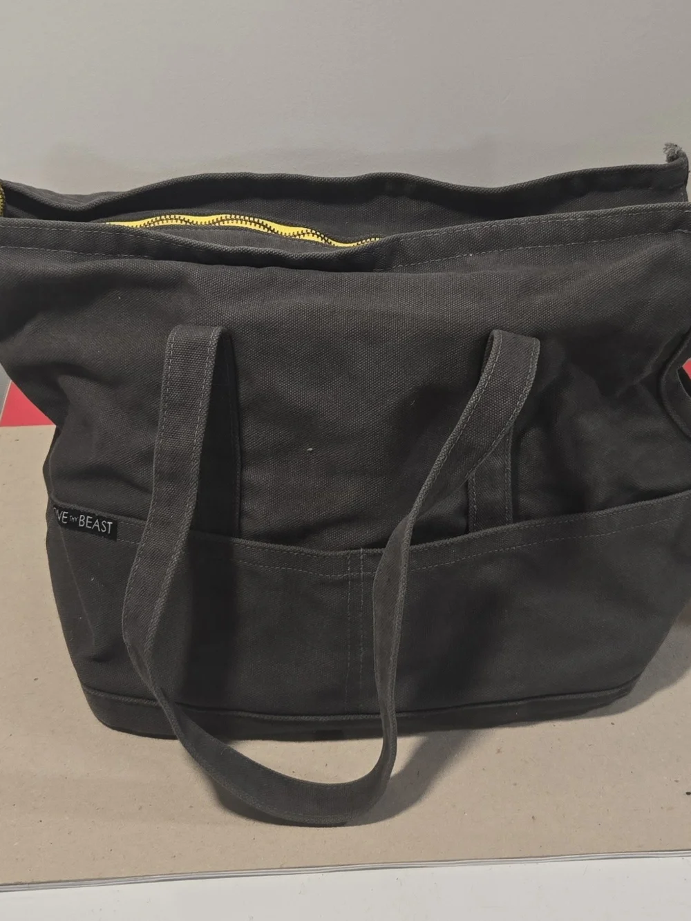 Love Thy Beast Gray Canvas Pet Tote